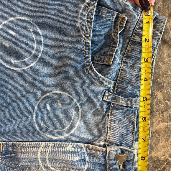 Blue Jeans with Smiley Face Pattern - Picture 4 of 5